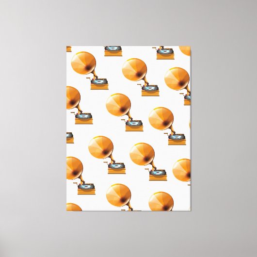 蓄音機録音パターン。 キャンバスプリント (正面)