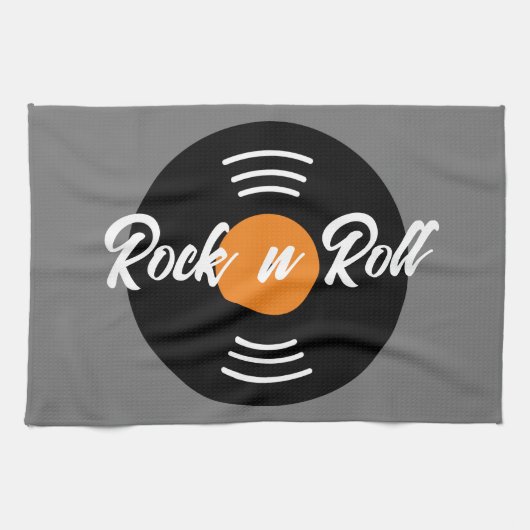 蓄音機音楽レコードカスタムキッチンタオル キッチンタオル (横)