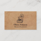 蓄音機音楽生産者のヴィンテージの名刺 名刺 (正面)