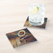 蓄音機 ガラスコースター (アングル)