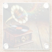 蓄音機 ガラスコースター (裏面)