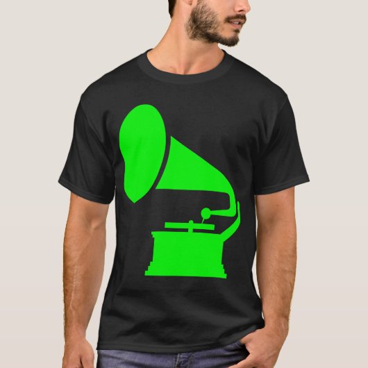 蓄音機 - グリーン Tシャツ (正面)