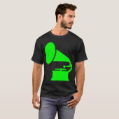蓄音機 - グリーン Tシャツ (正面フル)