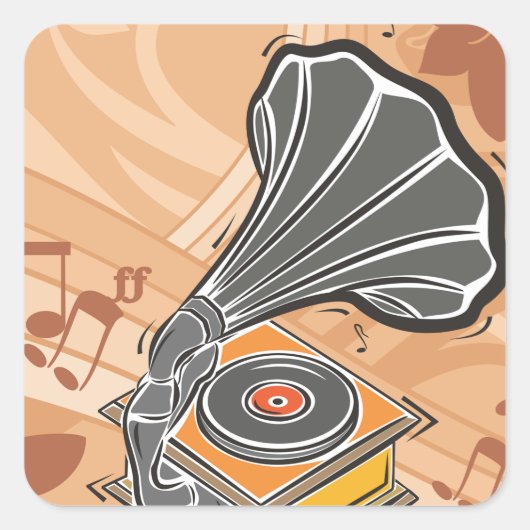 蓄音機 スクエアシール (正面)