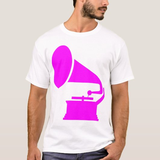 蓄音機 – マゼンタ Tシャツ (正面)