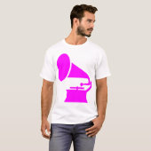 蓄音機 – マゼンタ Tシャツ (正面フル)