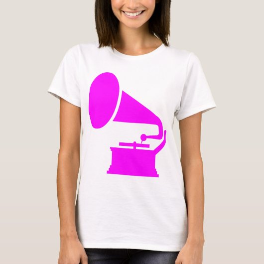 蓄音機 – マゼンタ Tシャツ (正面)