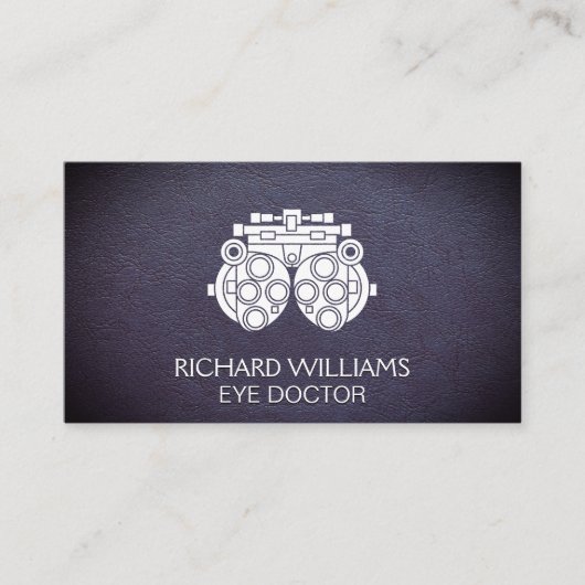蓄音機 | 眼科医 | レザー 名刺 (正面)