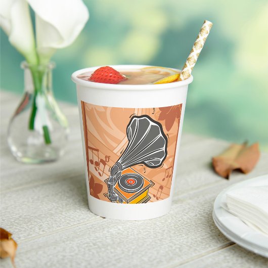 蓄音機 紙コップ