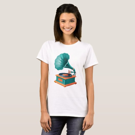 蓄音機 Tシャツ (正面フル)
