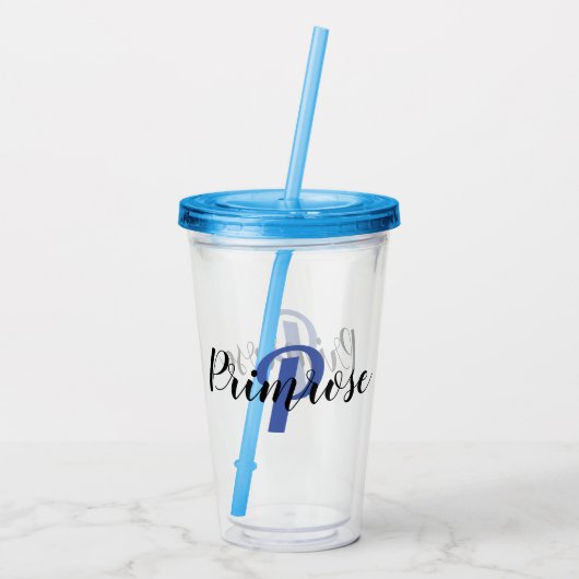 蓋とパーソナライズされた藁を備えたプラスチックタンブラー アクリルタンブラー (裏面)