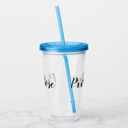 蓋とパーソナライズされた藁を備えたプラスチックタンブラー アクリルタンブラー (左)