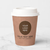 蓋カスタムテンプレート付き素朴ロゴ 紙コップ (裏面)