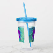 蓋パーソナライズされたとストロー付き孔雀の羽根カップ アクリルタンブラー (左)