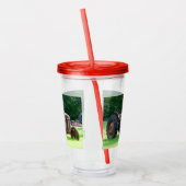 蓋付素朴トラクタカップ及びストロー アクリルタンブラー (左)