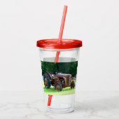 蓋付素朴トラクタカップ及びストロー アクリルタンブラー (裏面)