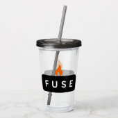 蓋+ストロー付FUSEカップ アクリルタンブラー (裏面)