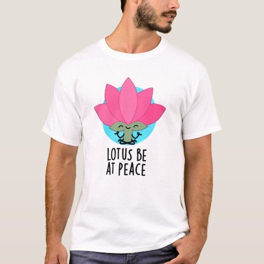 蓮が平和でありますように おもしろ植物ダジャレ Tシャツ (正面)
