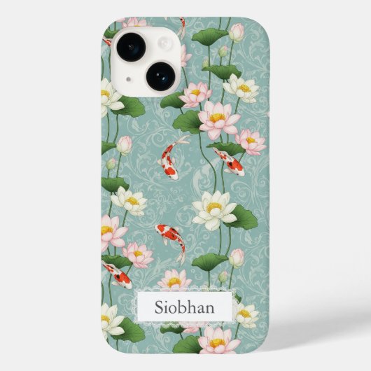 蓮と錦鯉の禅アート オリジナルデザイン Case-Mate iPhoneケース (裏面)