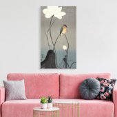 蓮にカワセミ、古邨金髪師on Lotus、Koson、Ukiyo-e キャンバスプリント (インサイチュ (リビング))