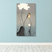 蓮にカワセミ、古邨金髪師on Lotus、Koson、Ukiyo-e キャンバスプリント (インサイチュ (ウッドフロア))