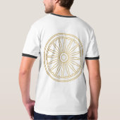 蓮のシンボル古代の智慧グラフィックTシャツ Tシャツ (裏面)