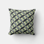 蓮のスイレン花の模様 クッション (正面)