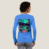 蓮のターコイズ月光 トライブレンドＴシャツ (背面全体)