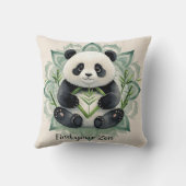 蓮のポーズに座って太ったパンダ禅 クッション (裏面)