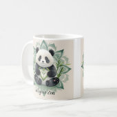 蓮のポーズに座って太ったパンダ禅 コーヒーマグカップ (正面左)