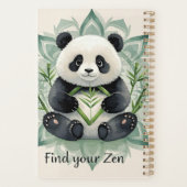 蓮のポーズに座って太ったパンダ禅 プランナー手帳 (裏面)