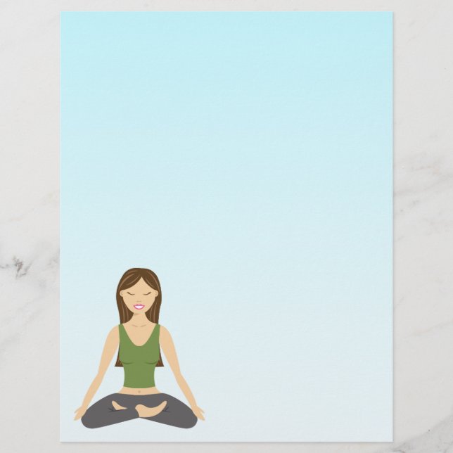 蓮のポーズのヨガの女性 (正面)