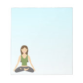 蓮のポーズのヨガの女性 ノートパッド (正面)
