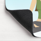 蓮のポーズのヨガの女性 マウスパッド (コーナー)