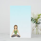 蓮のポーズのヨガの女性 便箋 (スタンド正面)