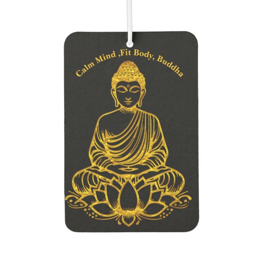 蓮のポーズの仏像 カーエアーフレッシュナー (正面)