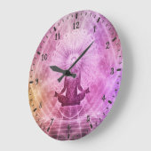 蓮の位置でのヨガ瞑想 ラージ壁時計 (傾斜)