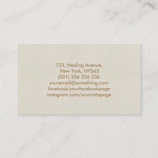 蓮の名刺の黄金の種子 名刺 (裏面)