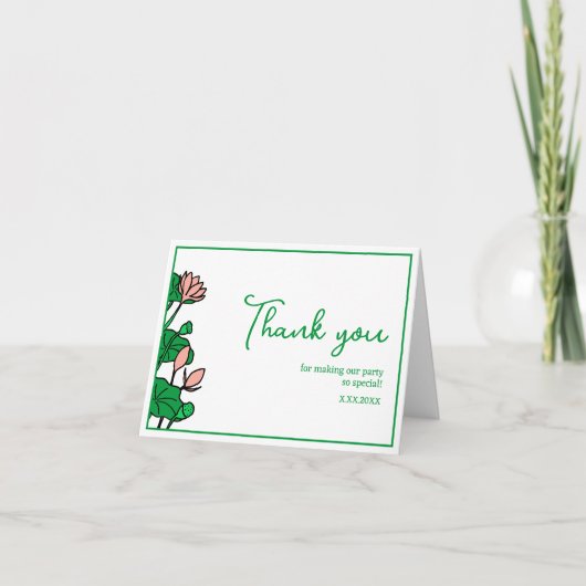 蓮の庭園 パーソナライズ パーティー 感謝カード (正面)