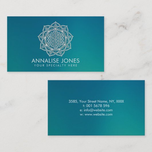 蓮の曼荼羅の真珠花 名刺 (正面/裏面)