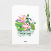 蓮の水の色の贈り物絵画のようパーソナライズされたに シーズンカード (裏面)