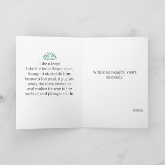 蓮の水の色の贈り物絵画のようパーソナライズされたに シーズンカード