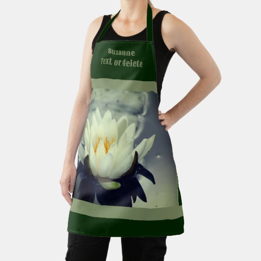 蓮の水百合の花パーソナライズされた エプロン (インサイチュ)