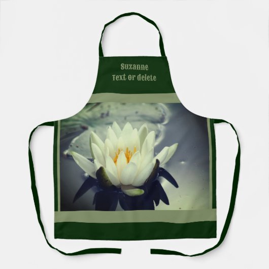 蓮の水百合の花パーソナライズされた エプロン (正面)