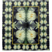 蓮の水百合花抽象芸術 シャワーカーテン (正面)