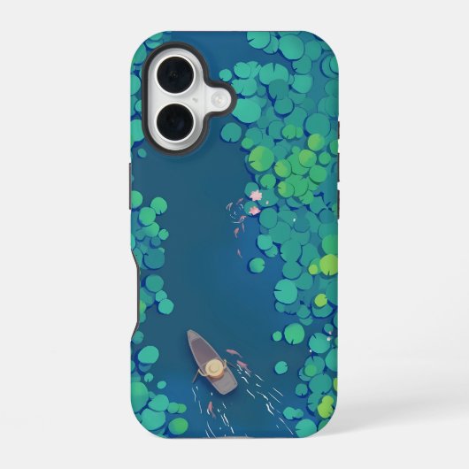 蓮の池の片隅 iPhone 16ケース (裏面)
