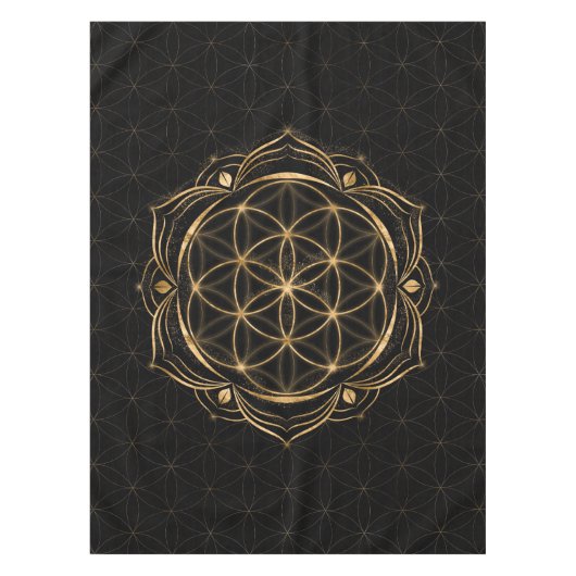 蓮の生の種 – 神聖な幾何学 テーブルクロス (正面)