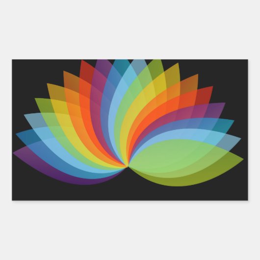 蓮の色を違う塗る 長方形シール (正面)