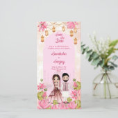 蓮の花かわいいブライダルカップル結婚インディアン (スタンド正面)