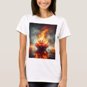 蓮の花が水に浮いている Tシャツ (正面)